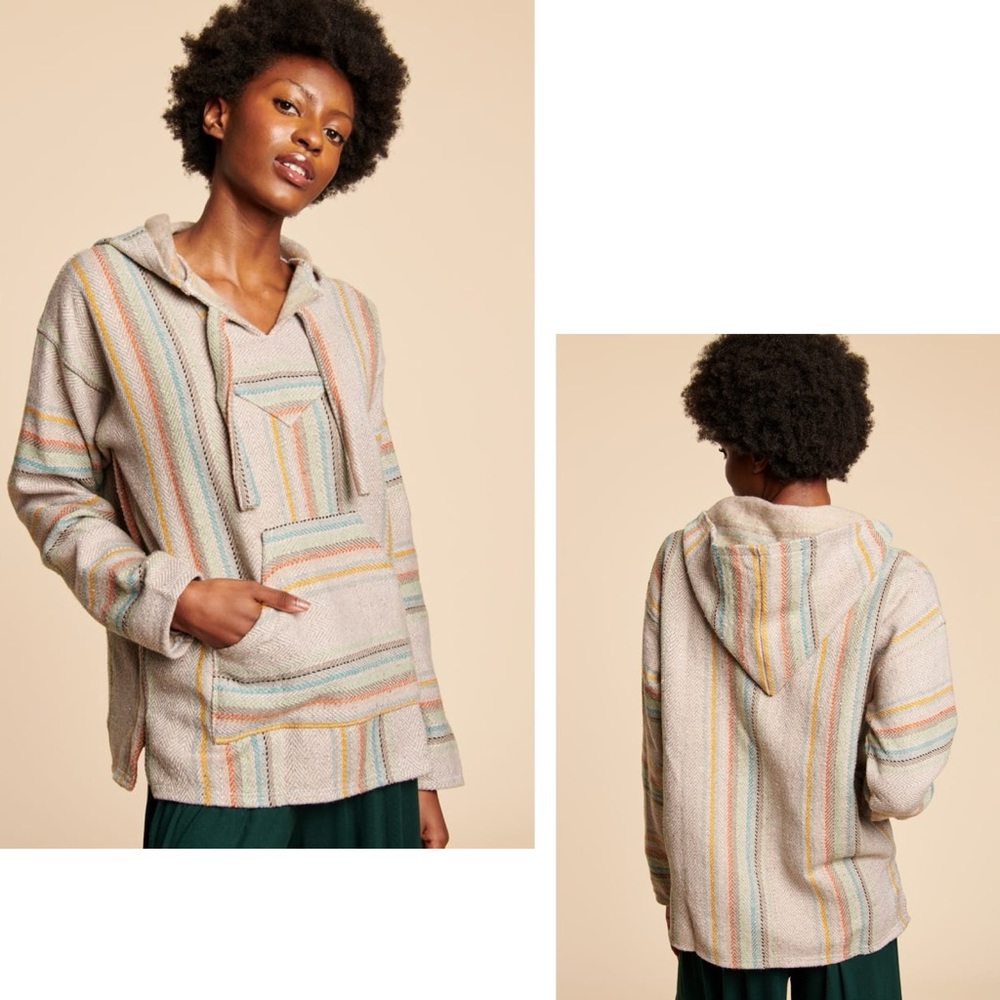 EARTHBOUND Long Sleeve Multi Light Baja Hooded Pullover S